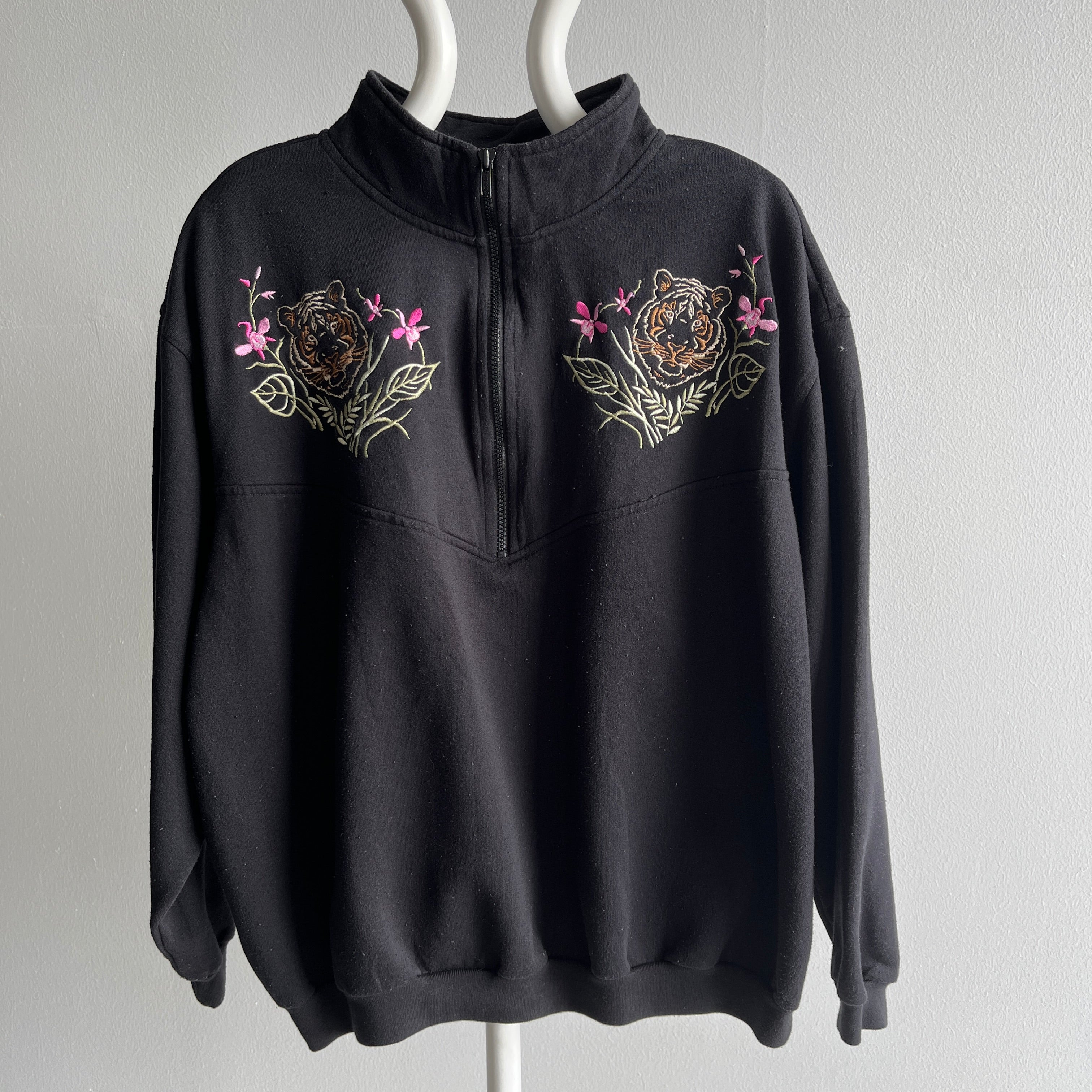 1980/90s Really So Ugly That Maybe It's Cool 1/2 Zip Sweatshirt