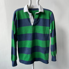 1980s Heavyweight Cotton Navy and Kelly Green Rugby - THIS