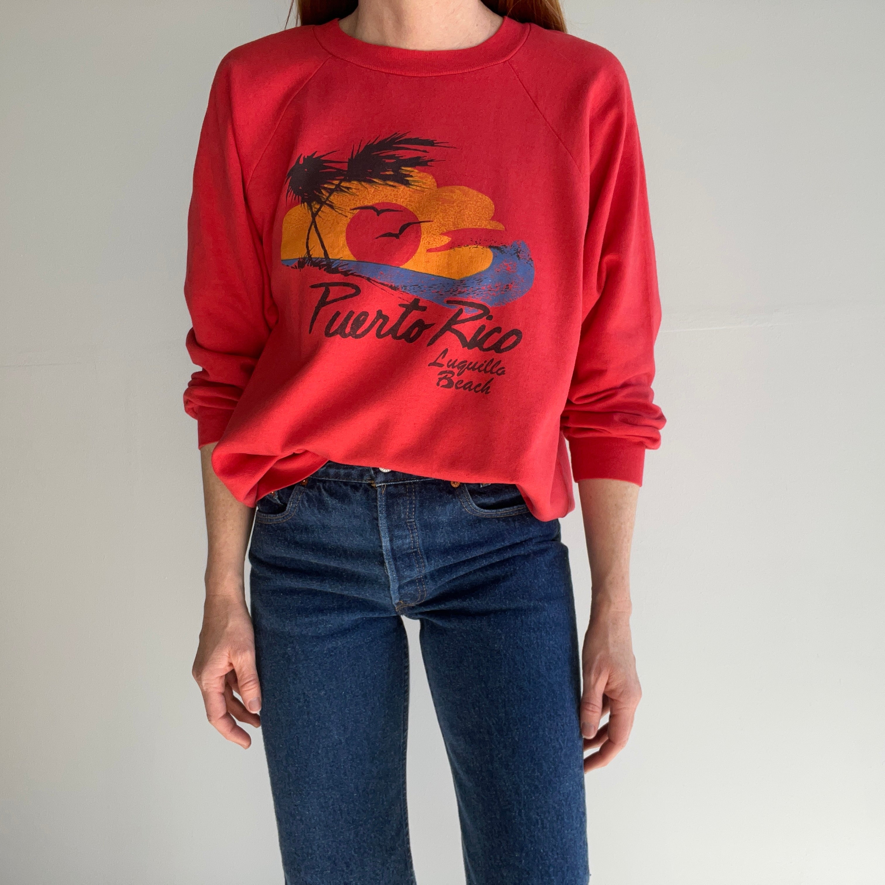 1980s Super Thin and Worn Luquillo Beach, Puerto Rico Sweatshirt/Shirt