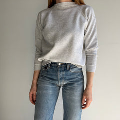 1980s Light Heather Gray Raglan Sweatshirt