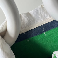 1980s Heavyweight Cotton Navy and Kelly Green Rugby - THIS