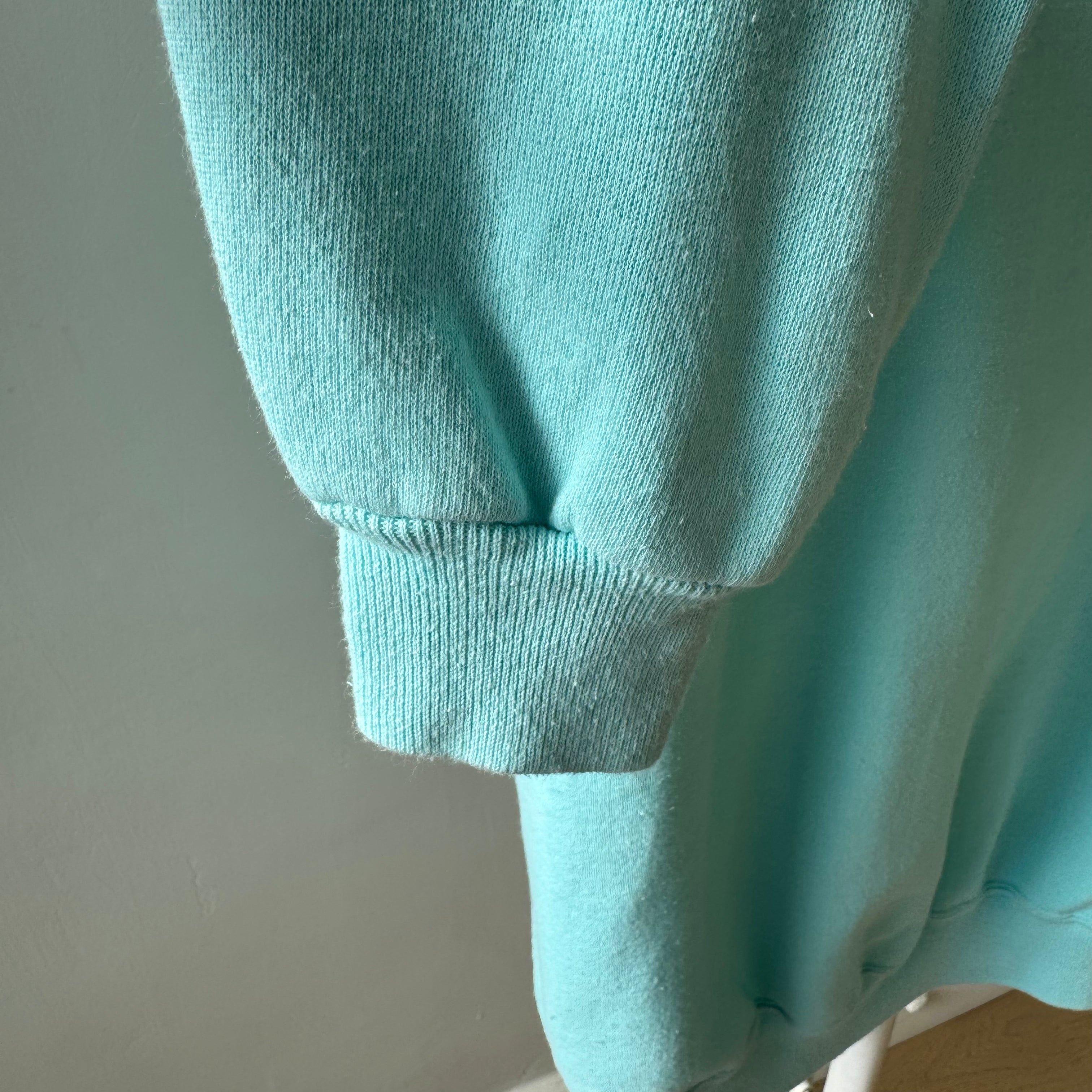 1990s Super Wonderful Sea Foam Blue/Green HHW Sweatshirt