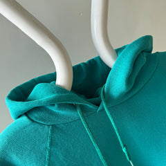 1980s Discus Medium Weight Luxury Teal Hoodie - IYKYK