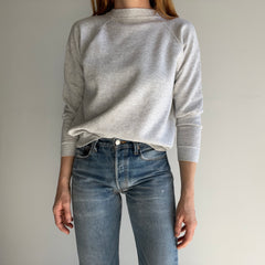 1980s Light Heather Gray Raglan Sweatshirt