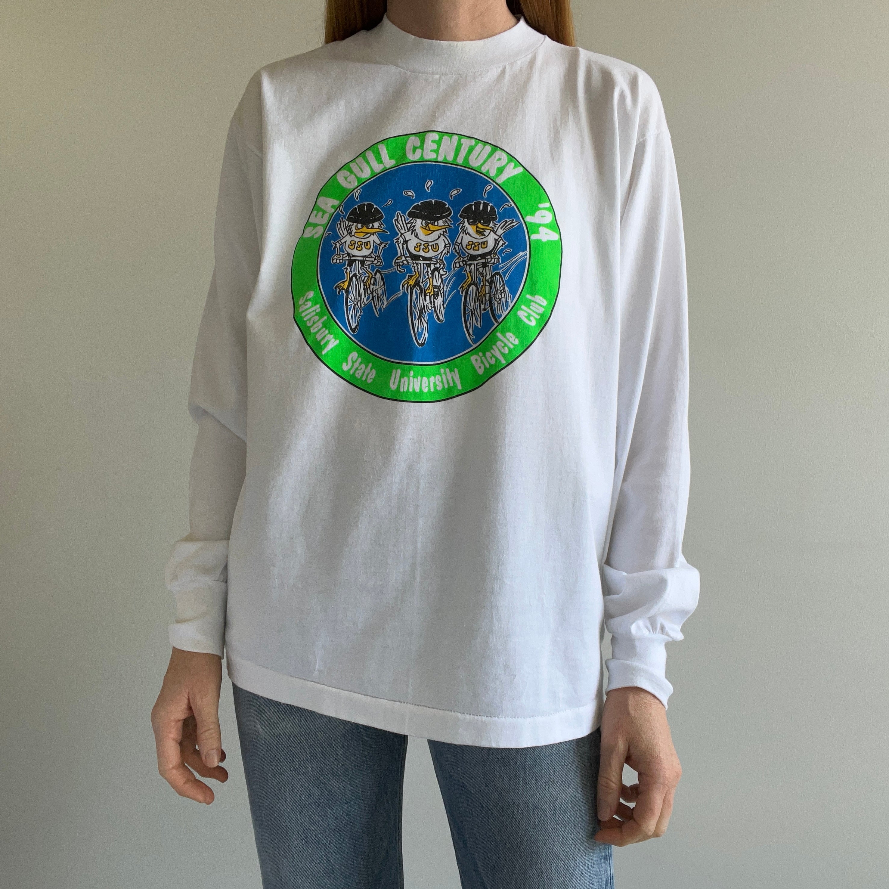 1994 Seagull Century Bike Club Long Sleeve T-Shirt - Front and Back