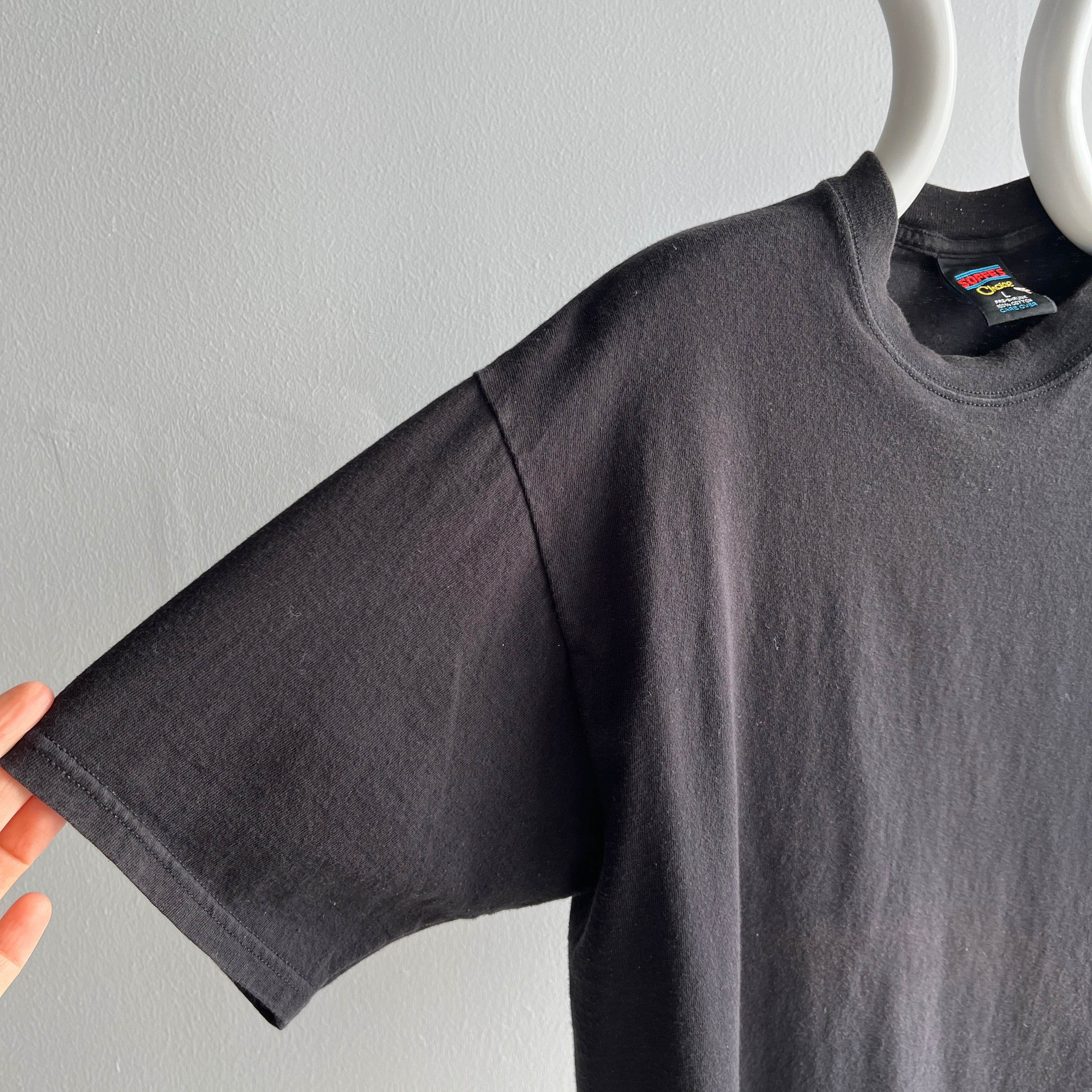 1990s Soffe's Choice Blank Black Cotton T-Shirt