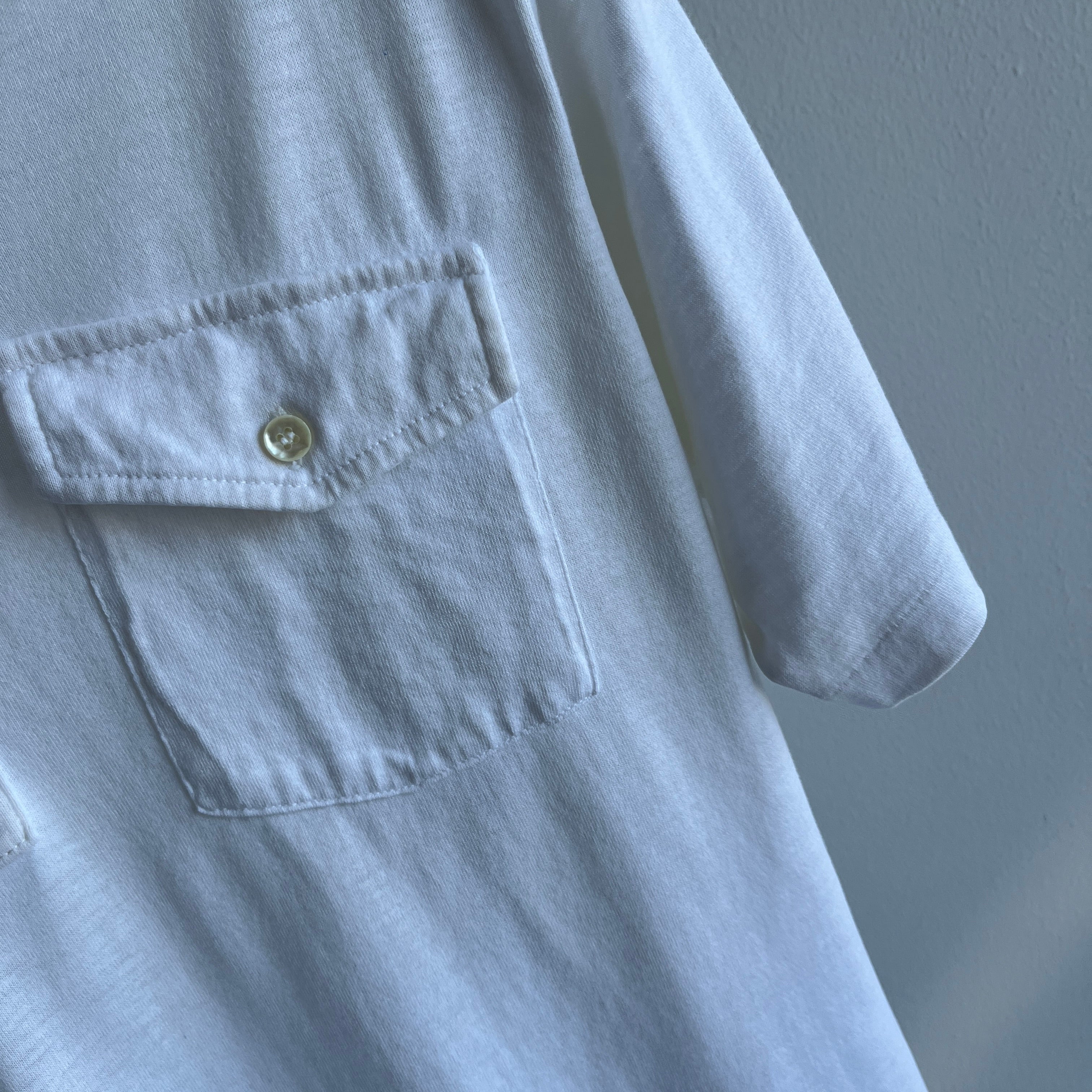 1980s Blank White Golf Style Polo Shirt