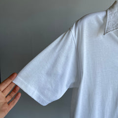 1980s Blank White Golf Style Polo Shirt