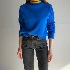 1970s Mock Neck Super Soft Tailored Backside Acrylic Sweatshirt