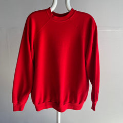 1980s Soft As A Baby's Blanket Super Bowl Red Blank Raglan by Ultra Fleece