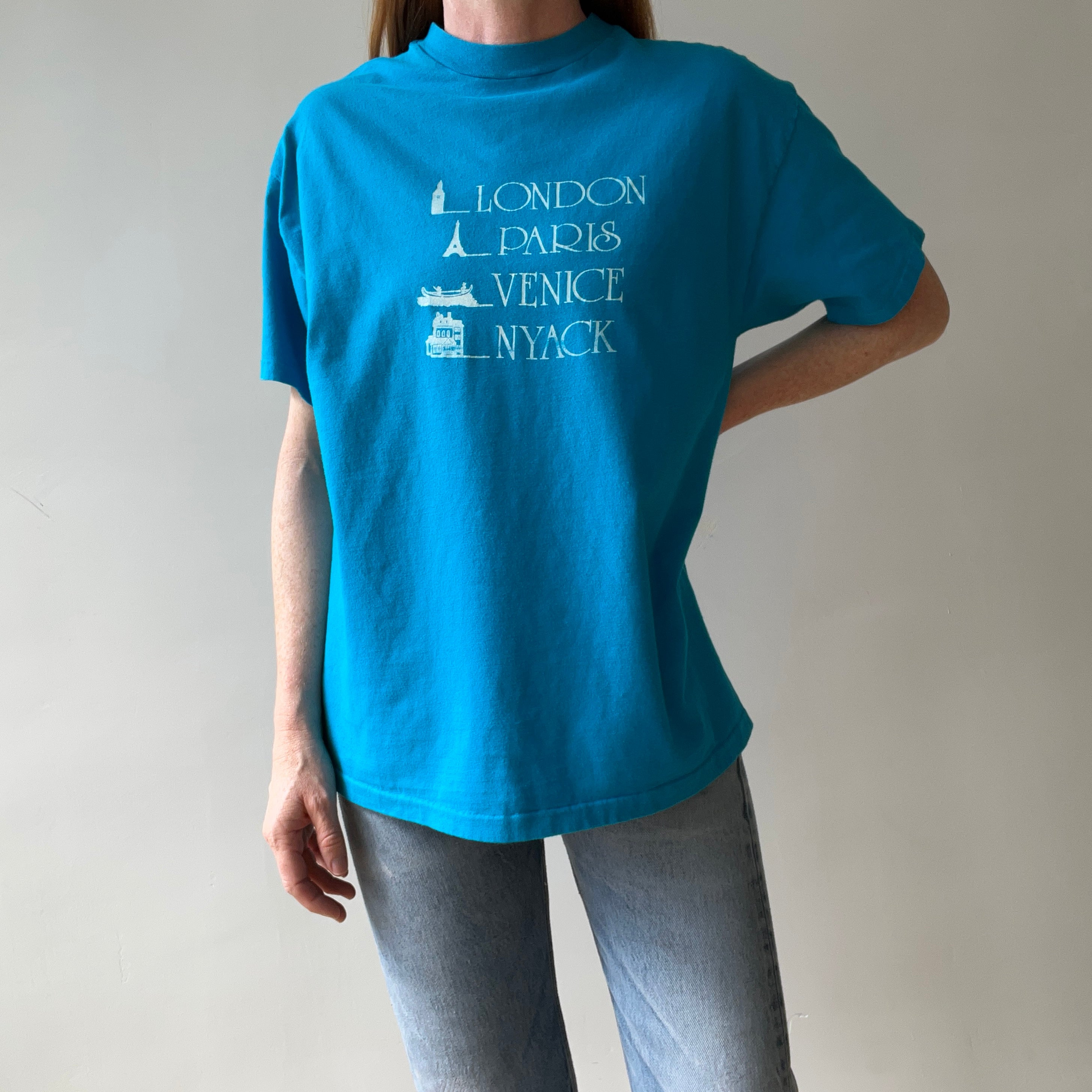1990s London Paris Venice Nyack, NY T Shirt