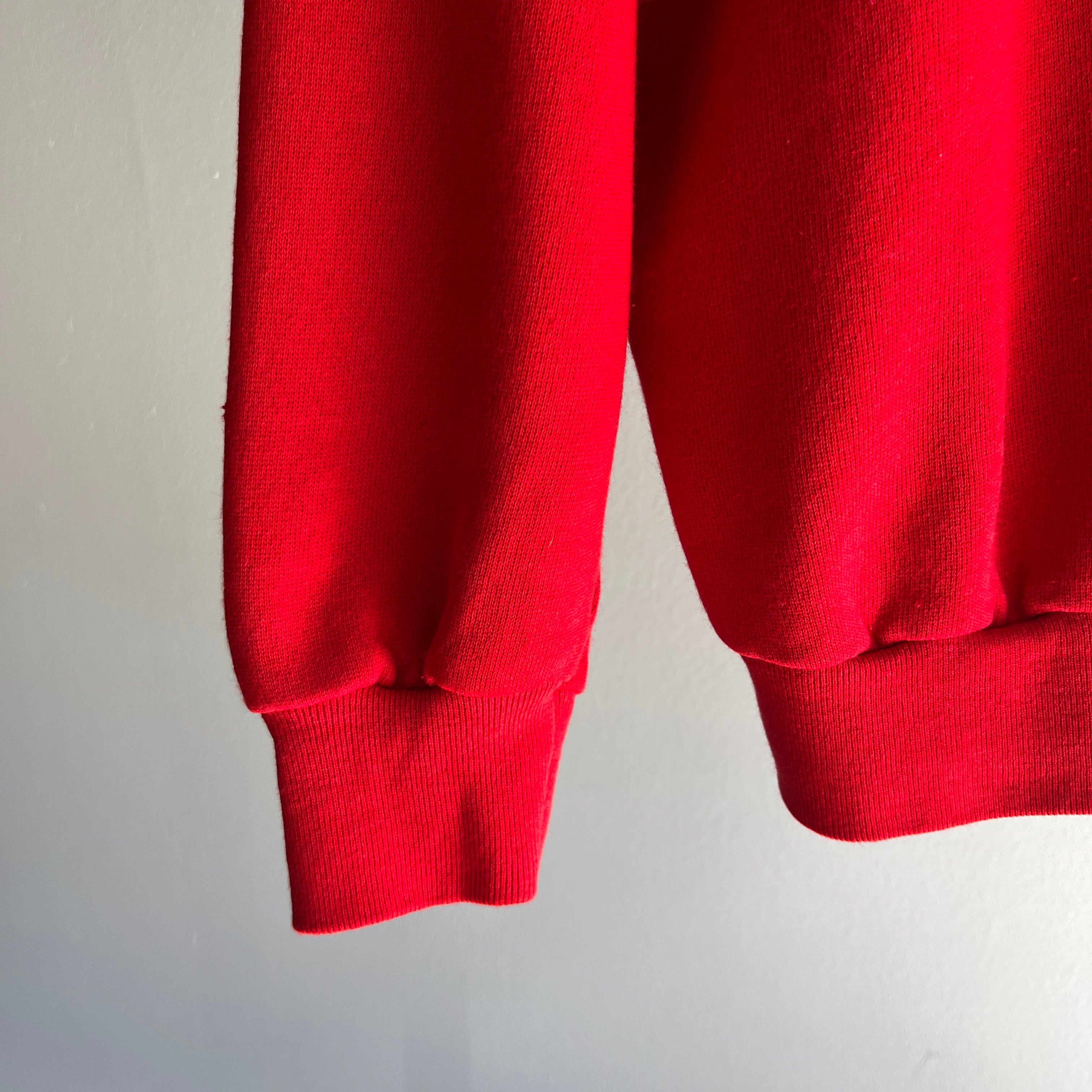 1980s Soft As A Baby's Blanket Super Bowl Red Blank Raglan by Ultra Fleece