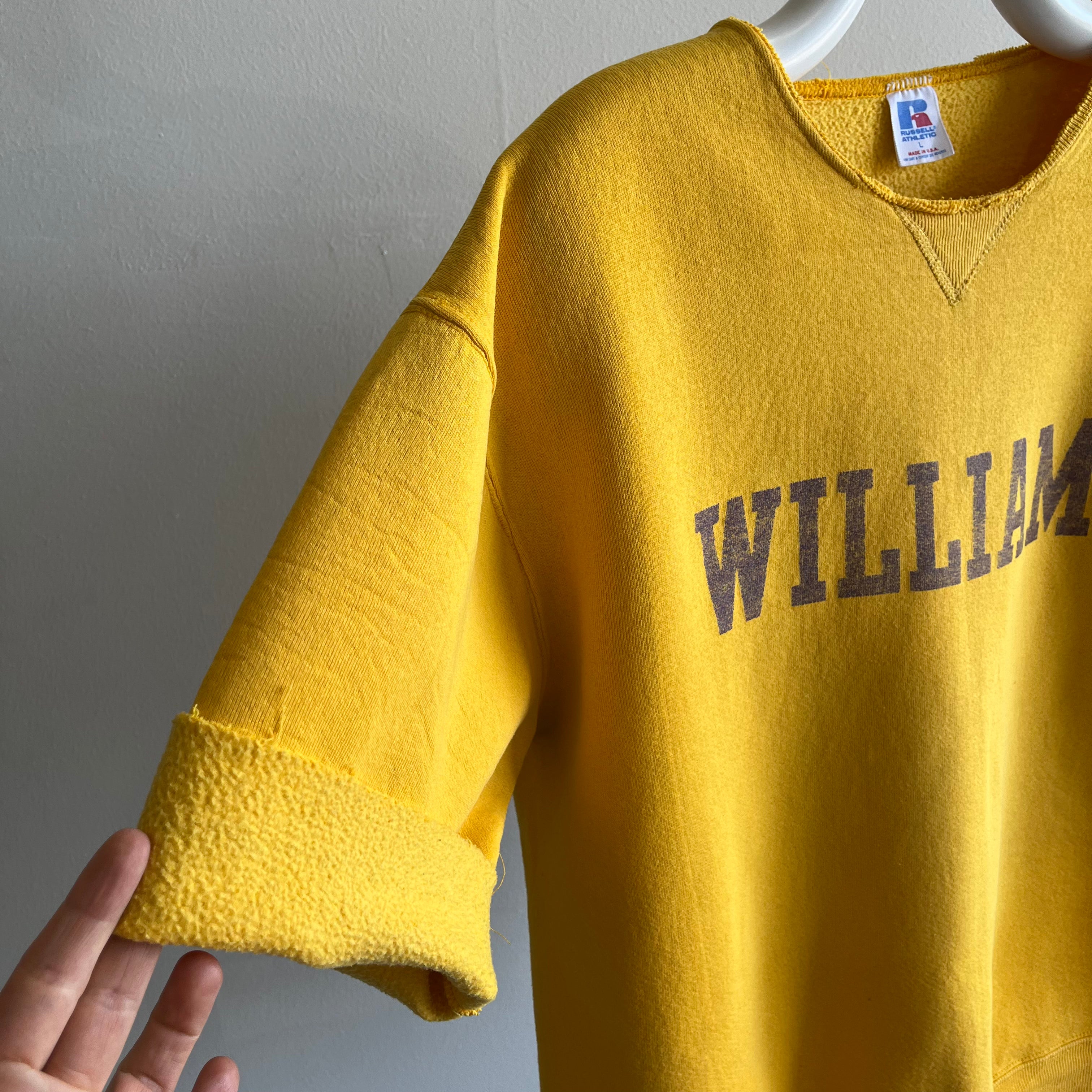 1980s Williams College Cut Sleeve and Neck DIY Warm up by Russell