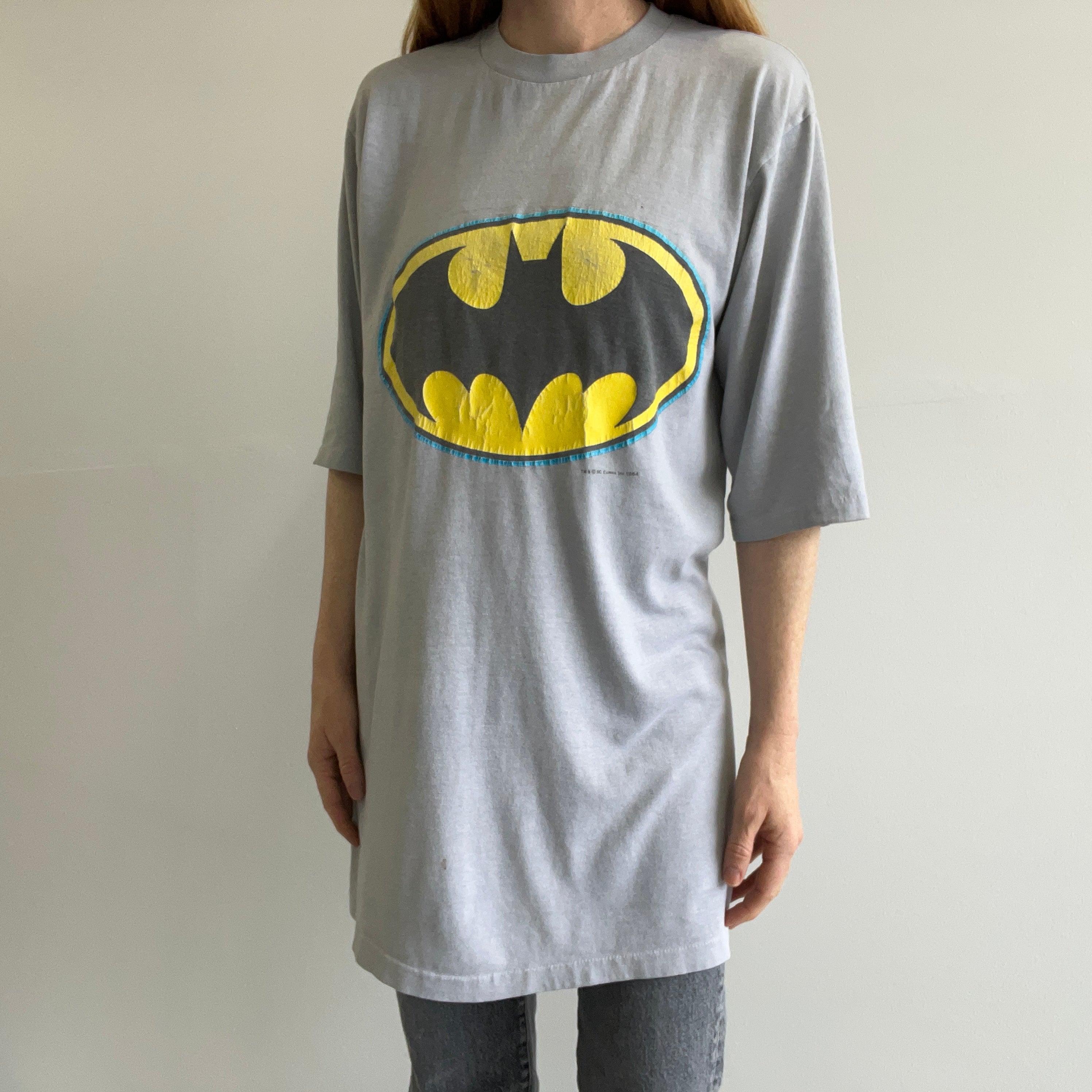 1970s Extra Long Batman Thinned Out/Worn Out T-Shirt Dress