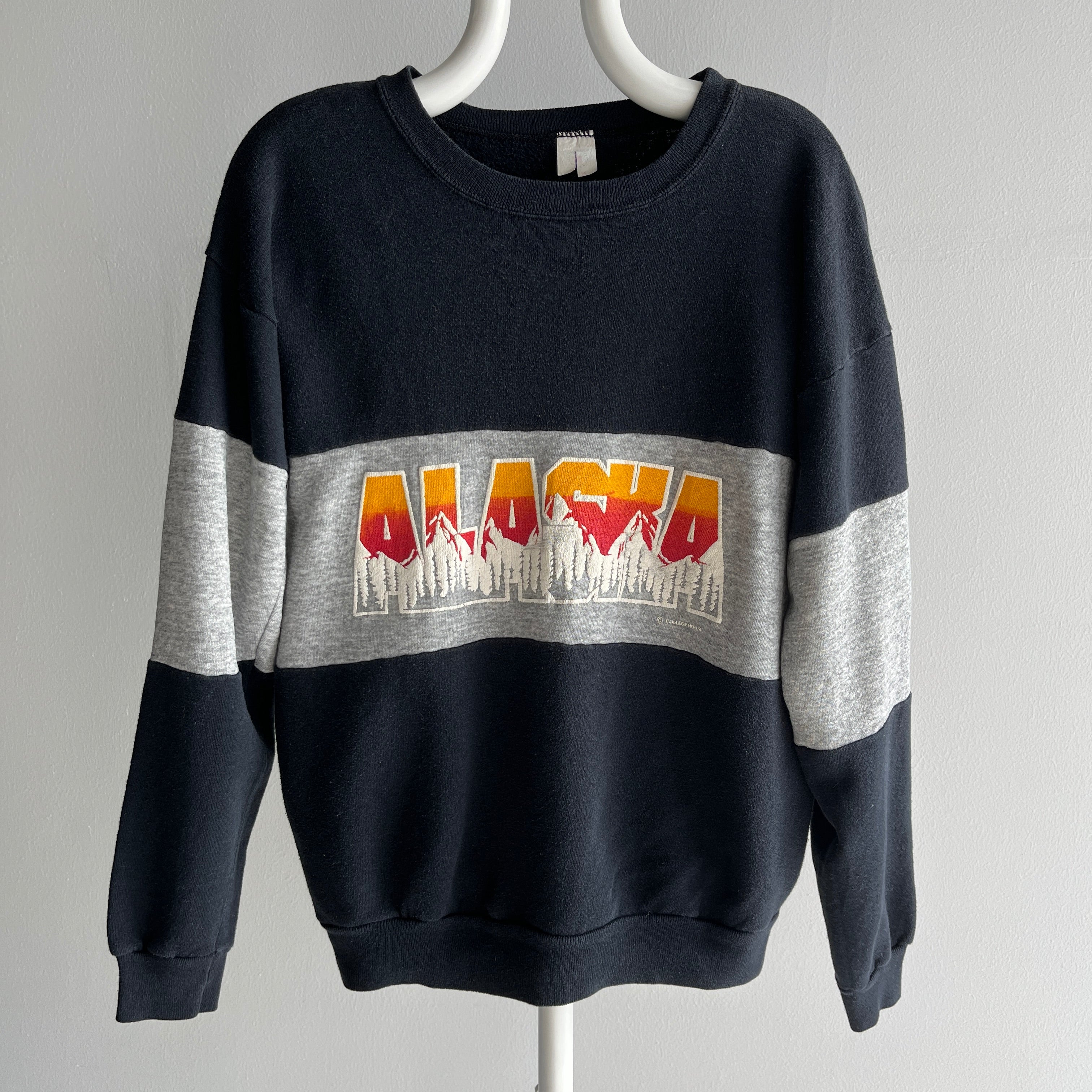 1980s Alaska Color Block Sweatshirt - Yes Please