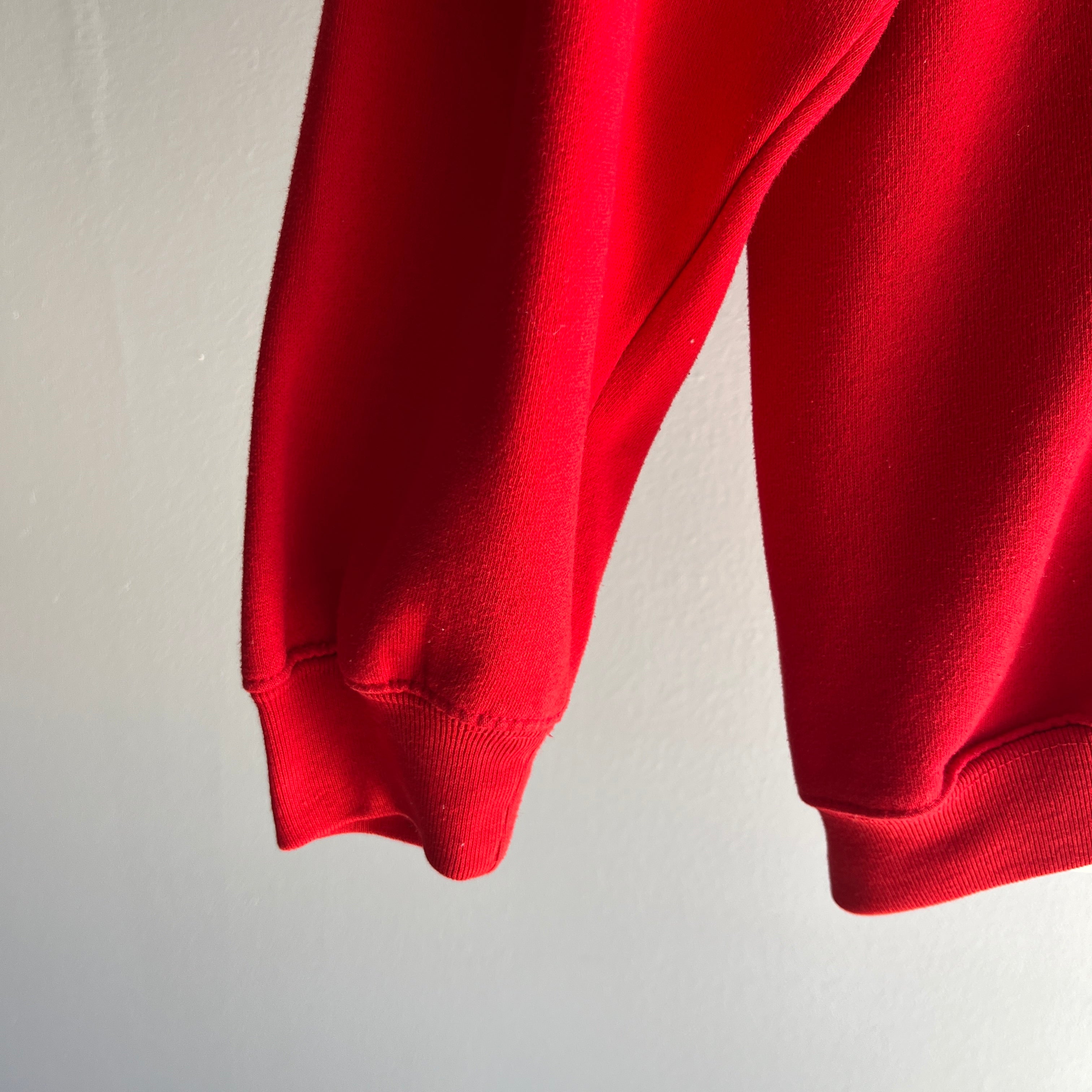 1980/90s Blank Red Red V-Neck Sweatshirt