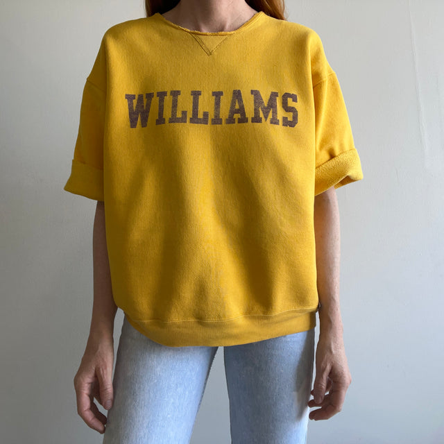 1980s Williams College Cut Sleeve and Neck DIY Warm up by Russell