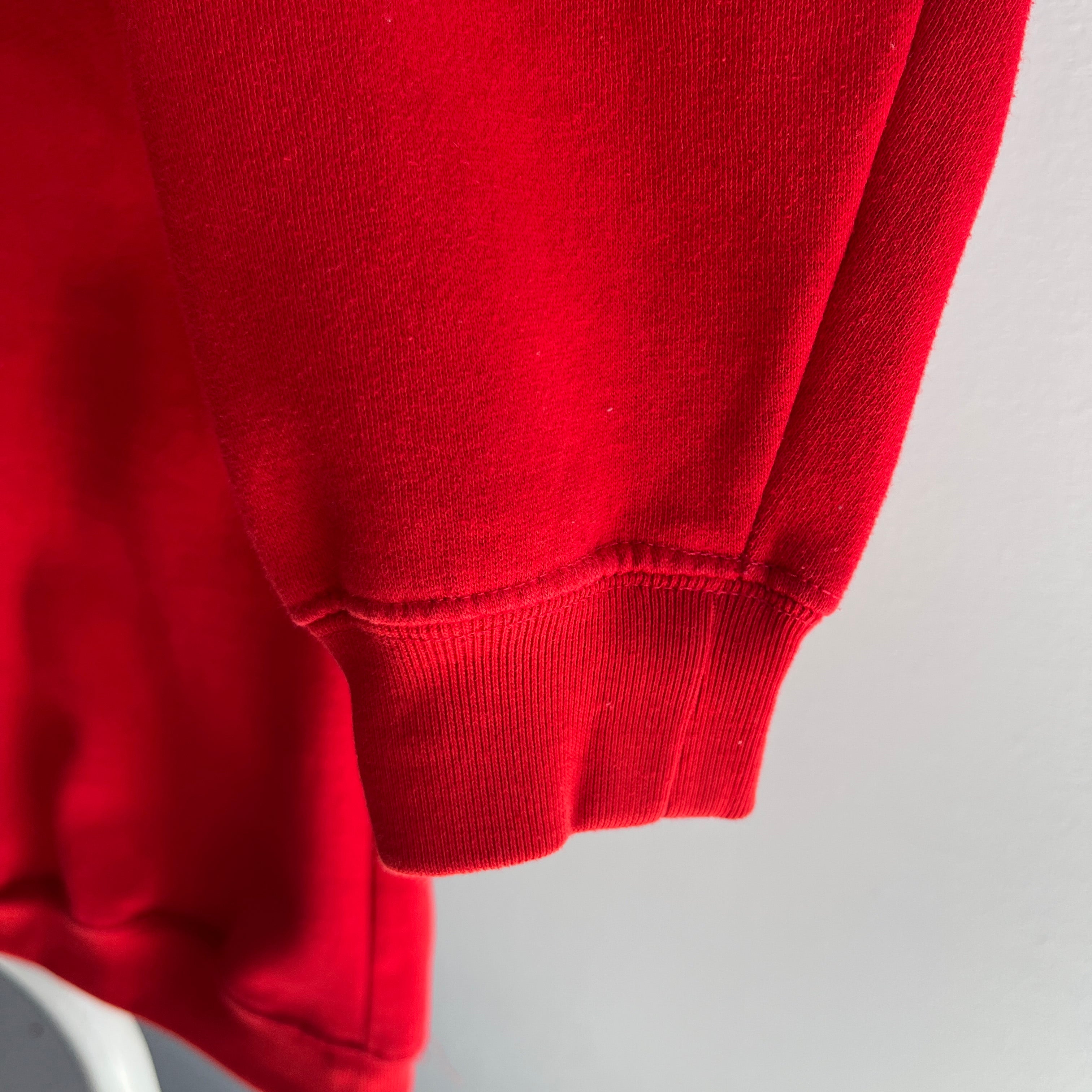 1980/90s Blank Red Red V-Neck Sweatshirt
