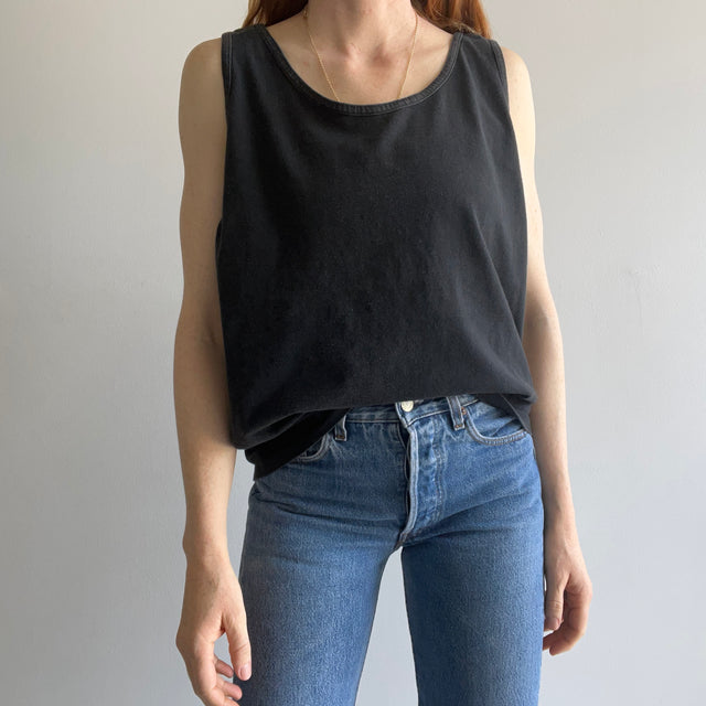 1980/90s Blank Black USA Made Cotton Tank Top