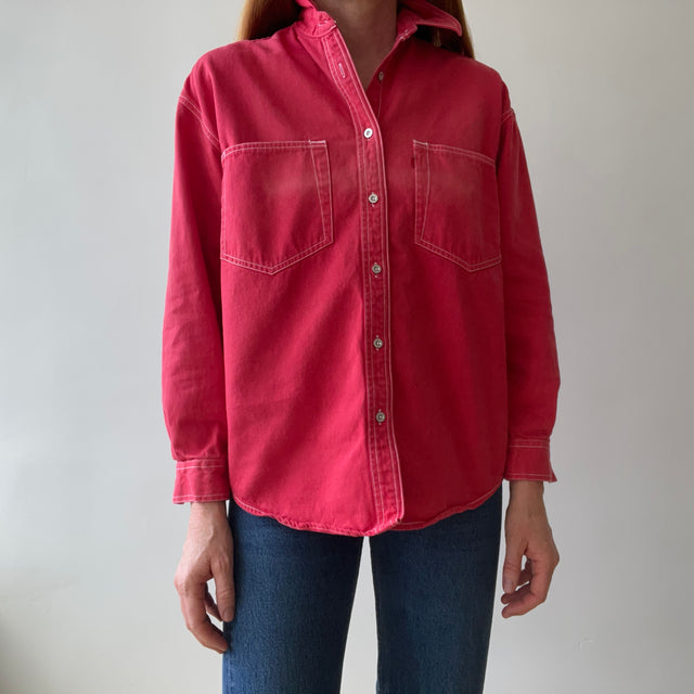 1990s Faded Red Levis Button Up - OMG