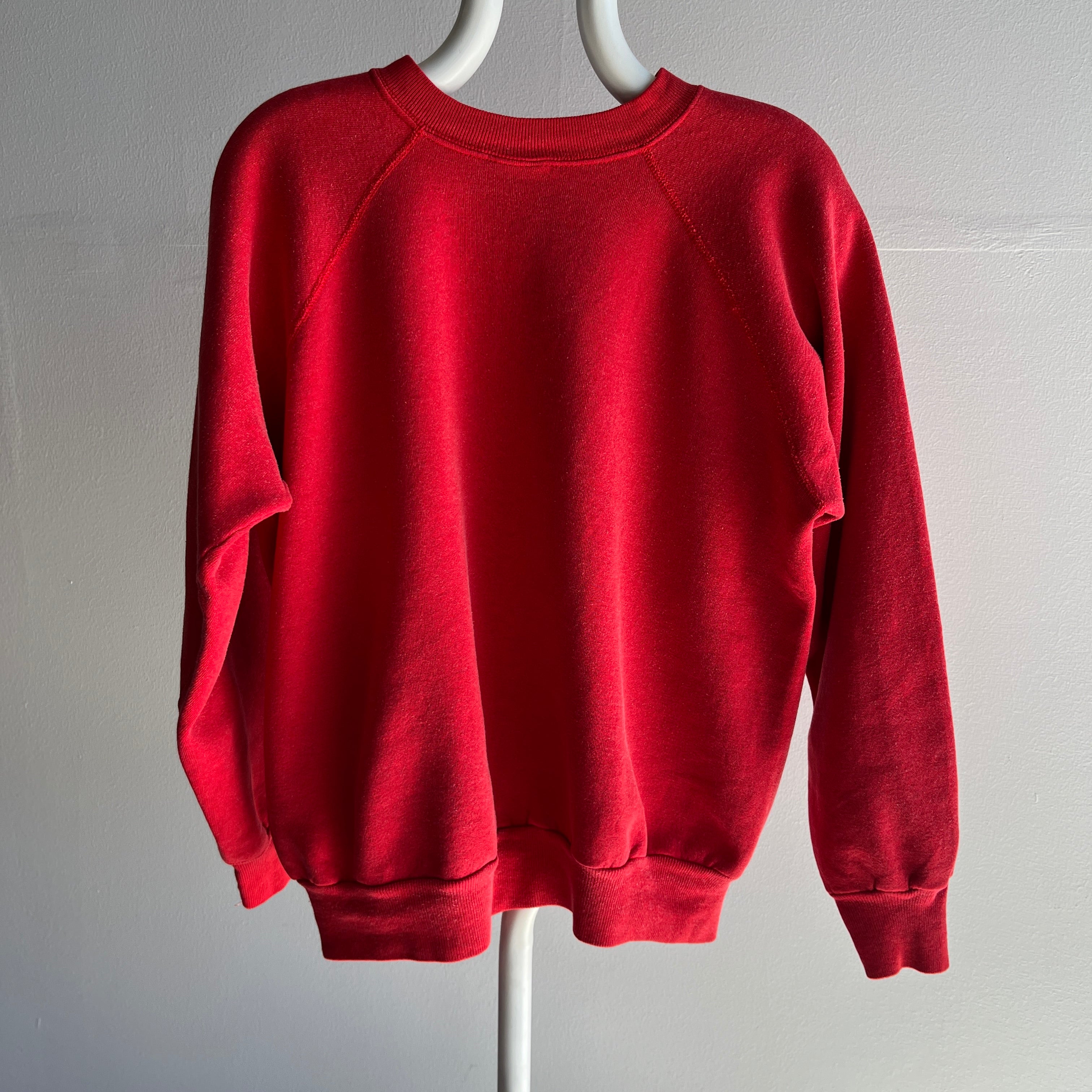 1980s Perfectly Faded Stop Sign Red Raglan by Pannill
