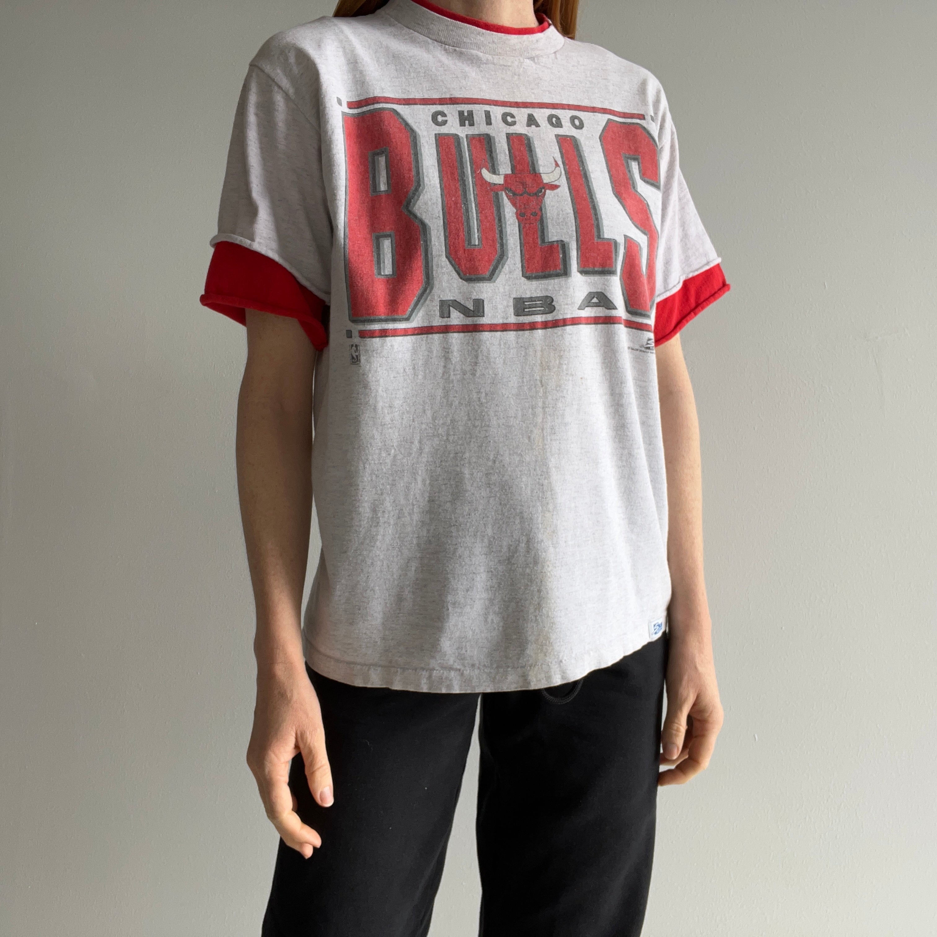 1991 Chicago Bulls Stained Cotton T-Shirt