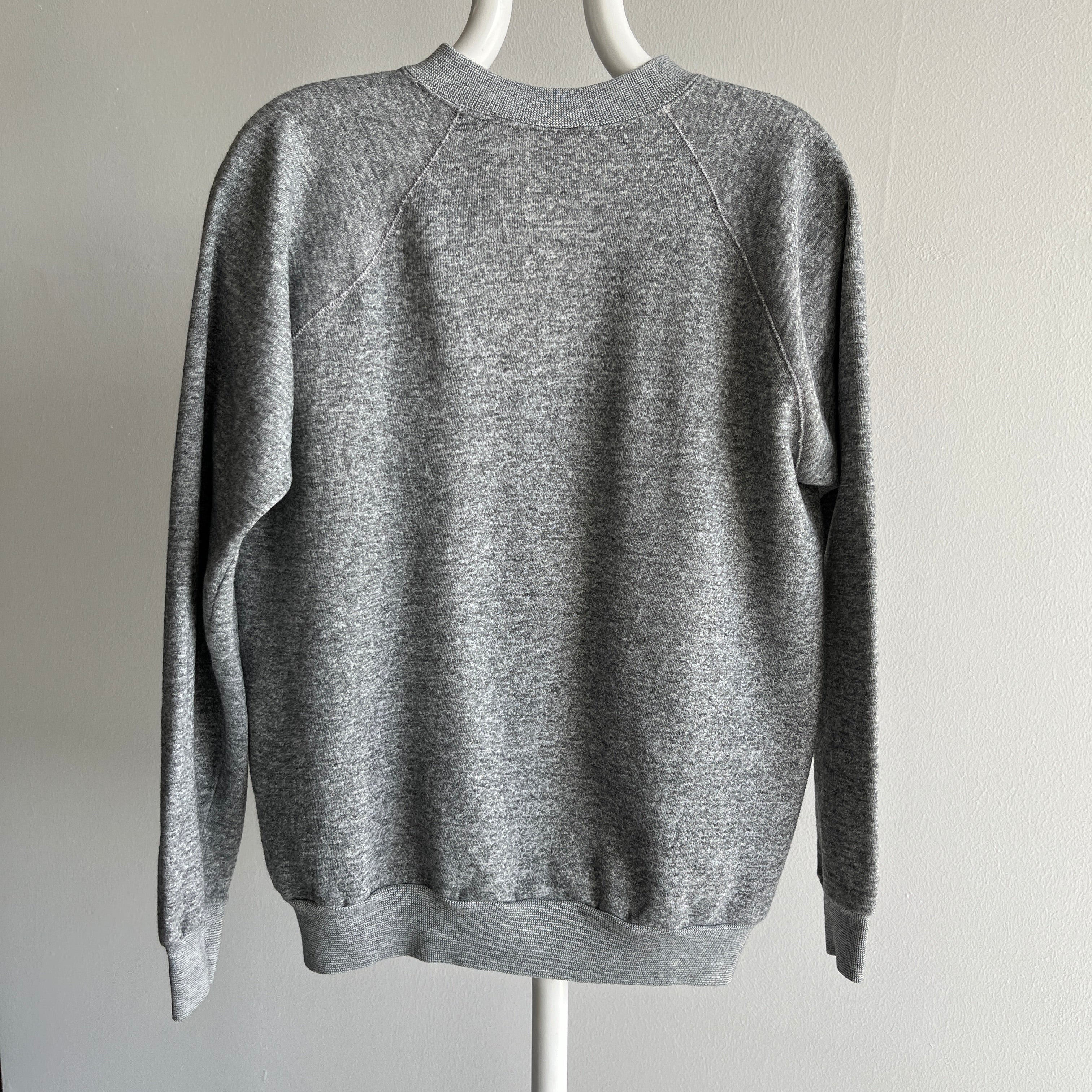 1980s Deep V DIY Gray Sweatshirt