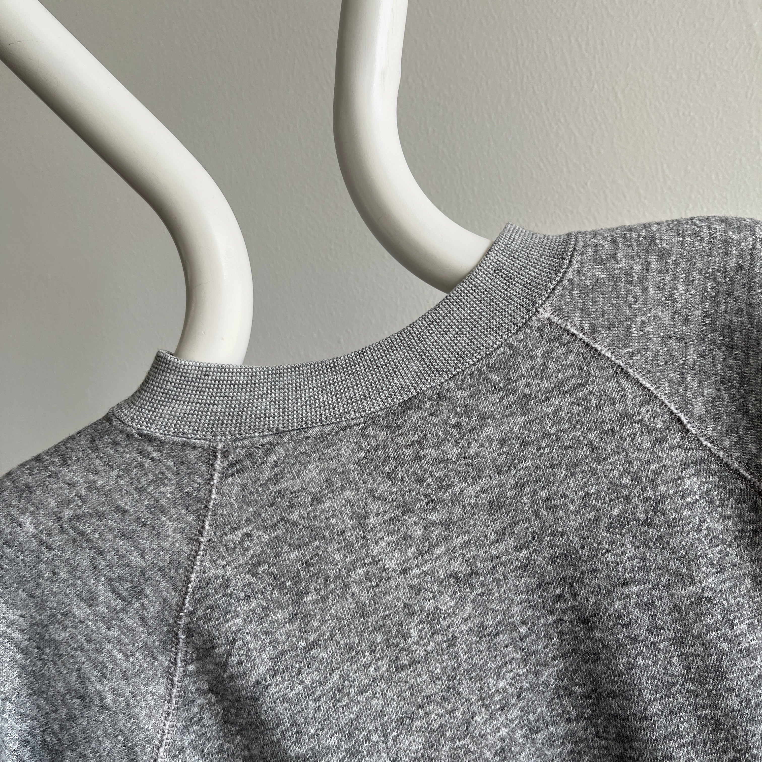 1980s Deep V DIY Gray Sweatshirt