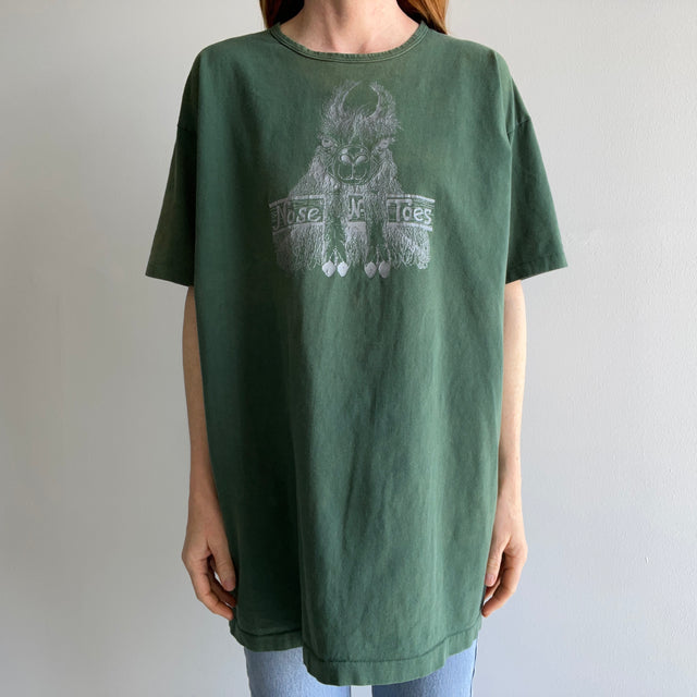 1980s Llama Nose N Toes Very Long Cotton T-shirt - YES!!!!
