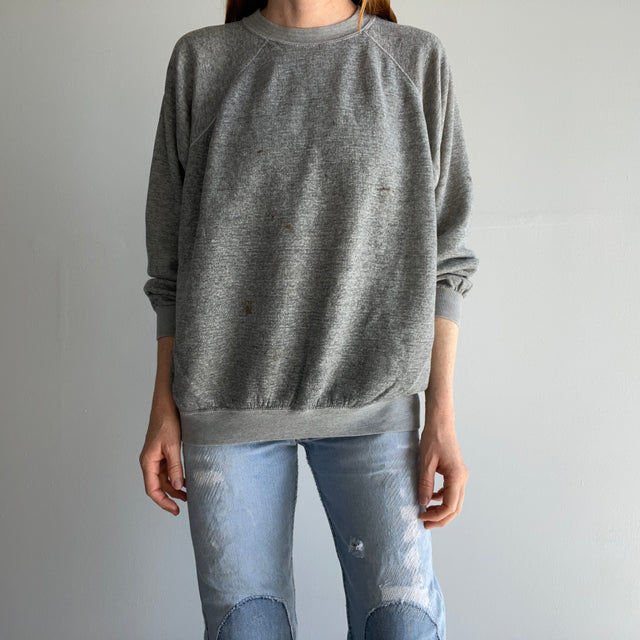 1970s SUper Cool Paint Stained, Soft and Slouchy Raglan - HOLY MOLEY