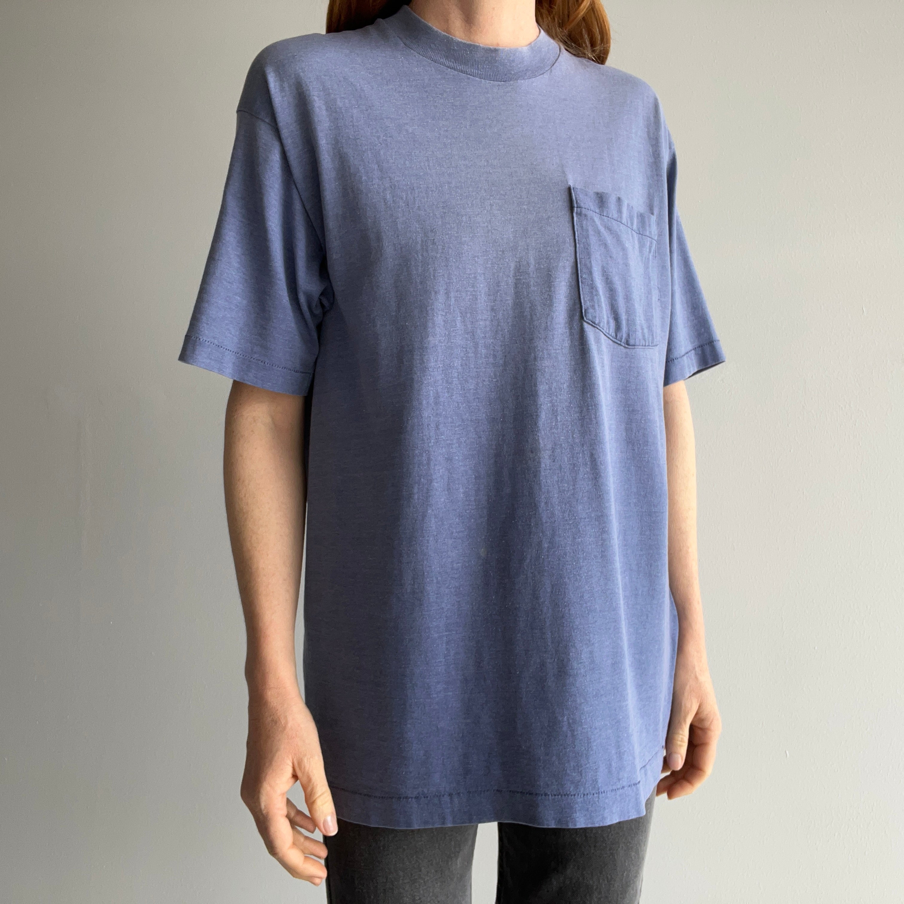 1980/90s Super Sun Faded Single Stitch Selvedge Pocket T-Shirt - YES