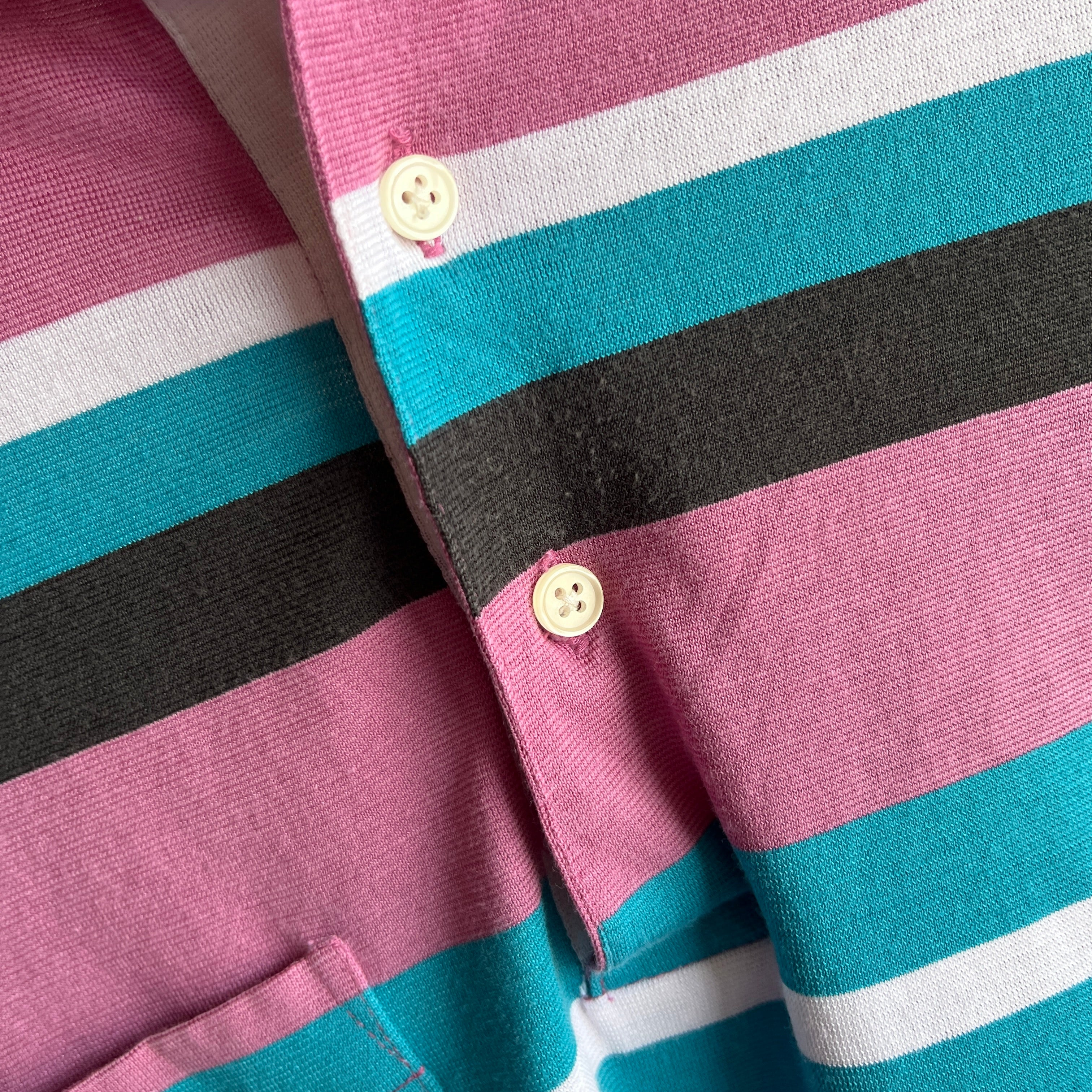 1980s Striped Polo Pocket Shirt