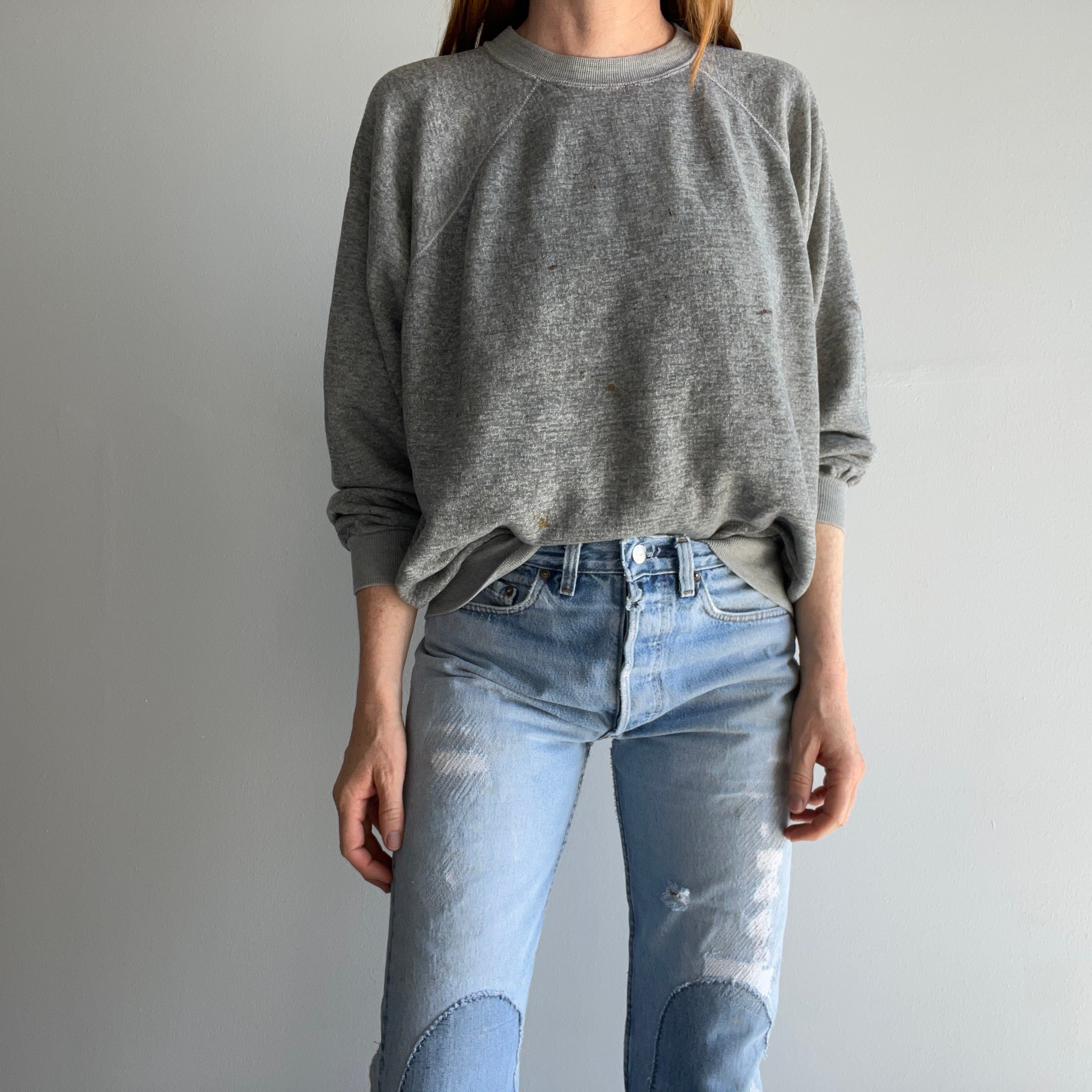 1970s SUper Cool Paint Stained, Soft and Slouchy Raglan - HOLY MOLEY