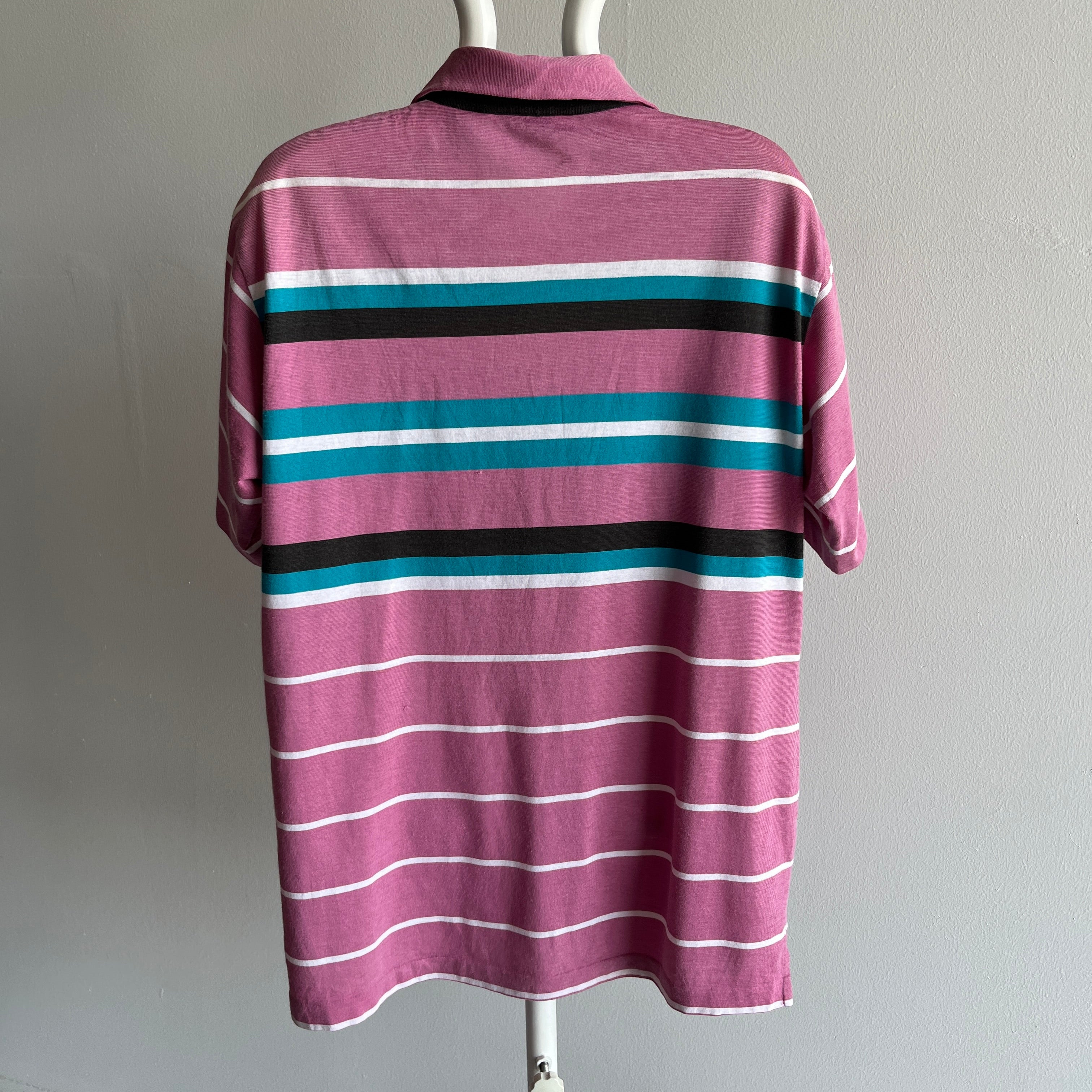 1980s Striped Polo Pocket Shirt