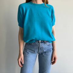 1970/80s Blank Turquoise Super Soft and Wonderful Warm Up Sweatshirt