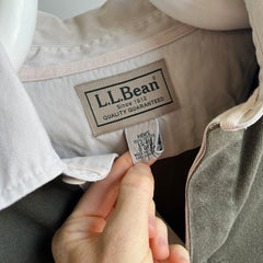 1990/2000s L.L. Bean Olive Green and Natural Heavyweight Cotton Rugby Shirt