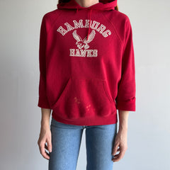 1980s Hamburg Hawks Cut Sleeve Super Stained and Perfectly Thrashed Bassett Walker Hoodie