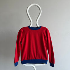 1970/80s Two Tone Smaller Red and Navy Sweatshirt