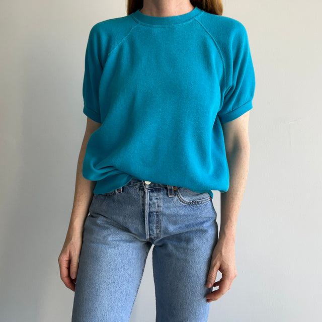 1970/80s Blank Turquoise Super Soft and Wonderful Warm Up Sweatshirt