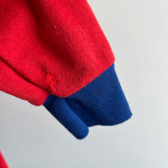 1970/80s Two Tone Smaller Red and Navy Sweatshirt