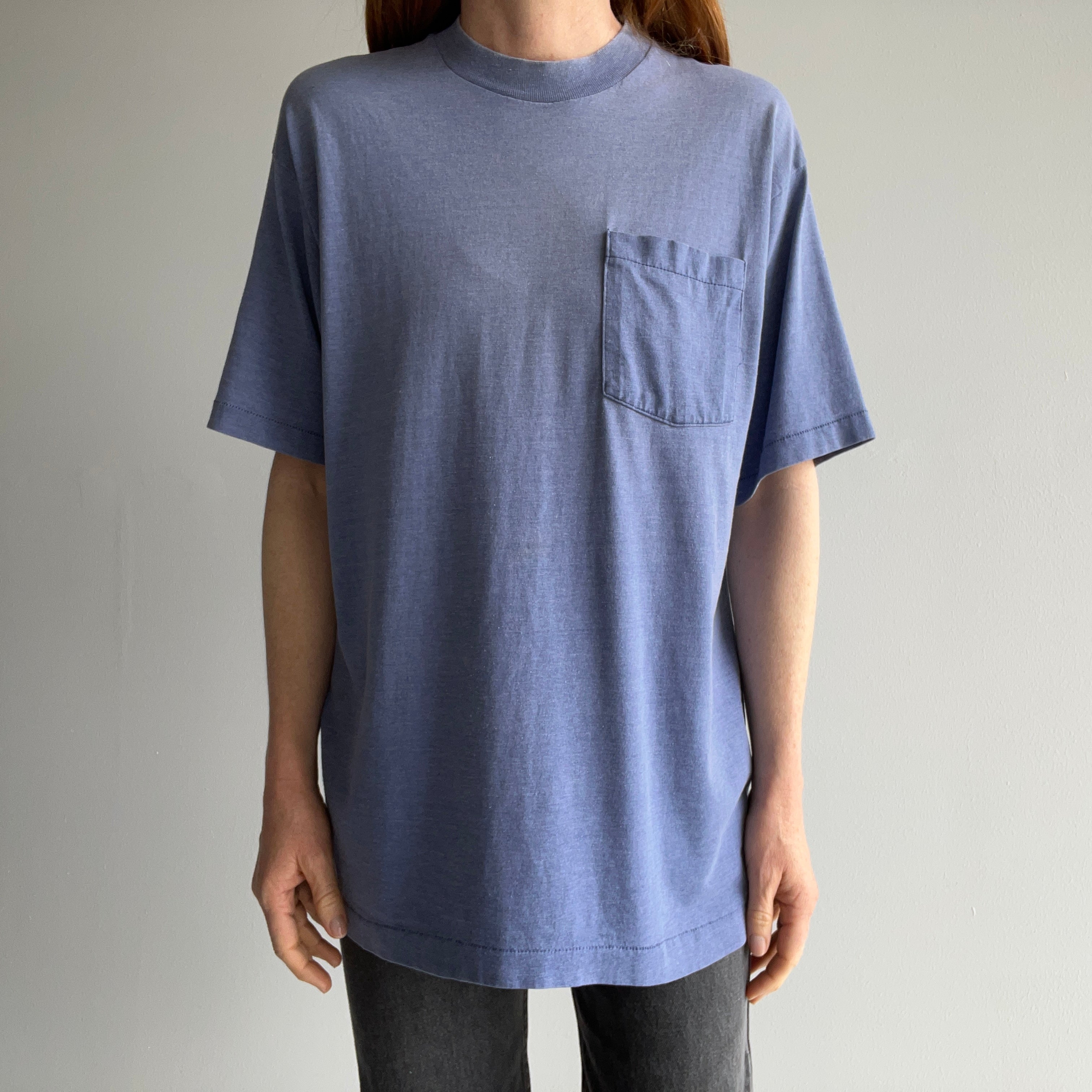 1980/90s Super Sun Faded Single Stitch Selvedge Pocket T-Shirt - YES