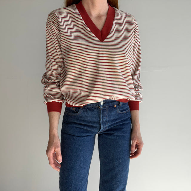 1970s "Velour" Striped Sweatshirt by Mungswear - Personal Collection Piece