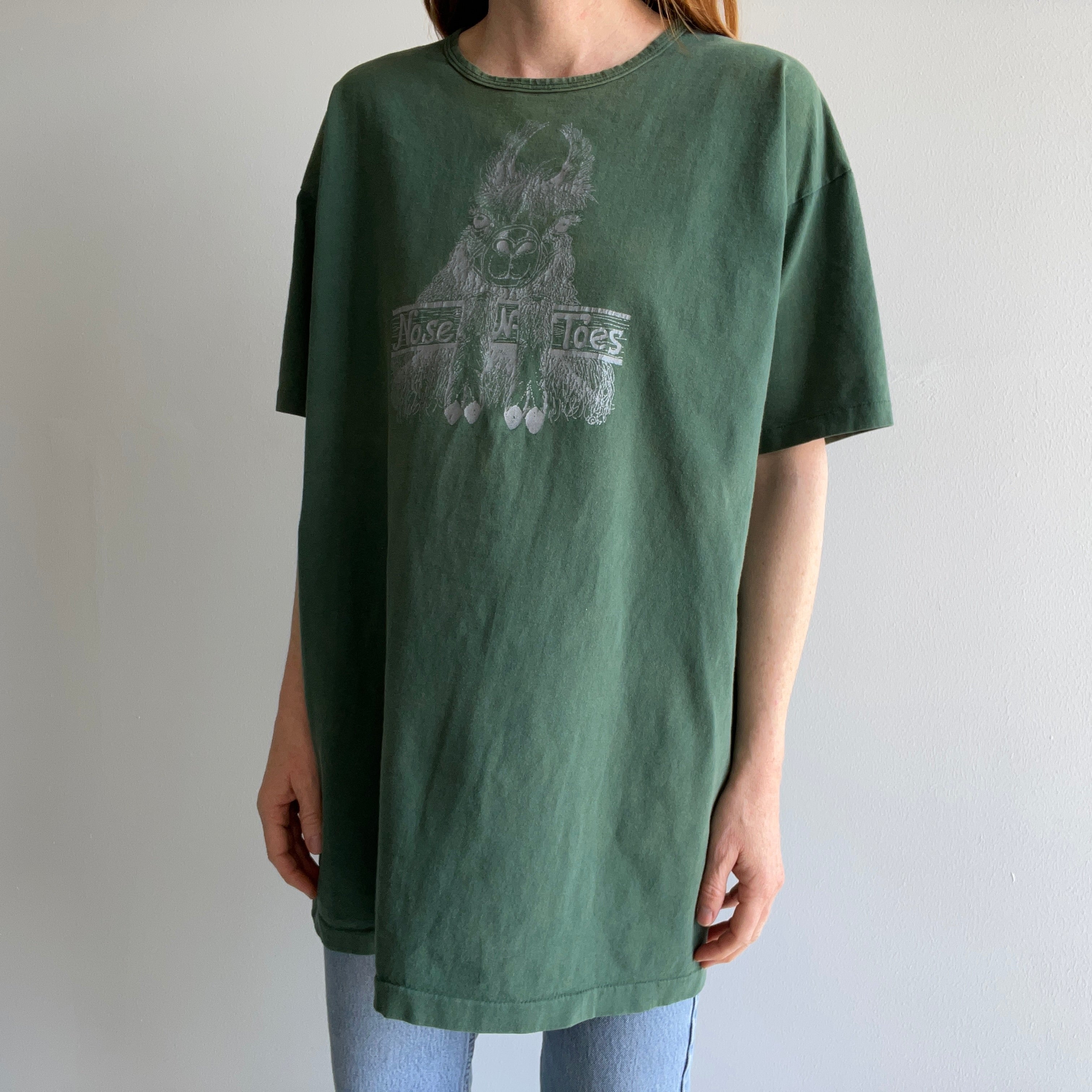 1980s Llama Nose N Toes Very Long Cotton T-shirt - YES!!!!