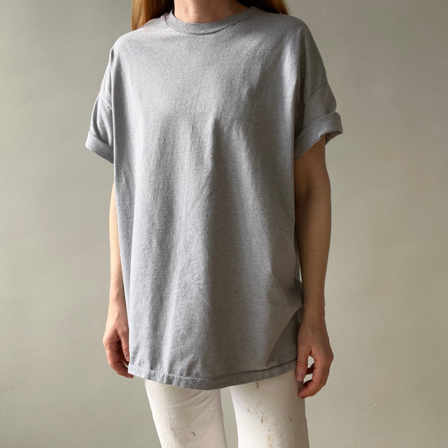 1980/90s Blank Gray Mostly Cotton T-Shirt - USA Made