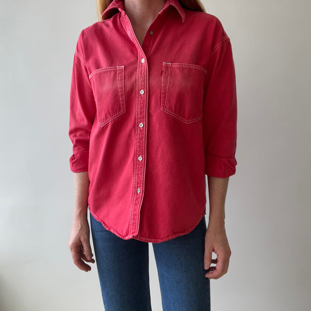 1990s Faded Red Levis Button Up - OMG