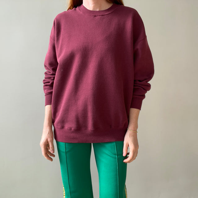 1980s Blank Burgundy Sweatshirt
