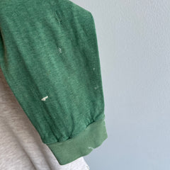 1970s Extremely Paint and Other Stained Worn Duofold Rad Henley Thermal