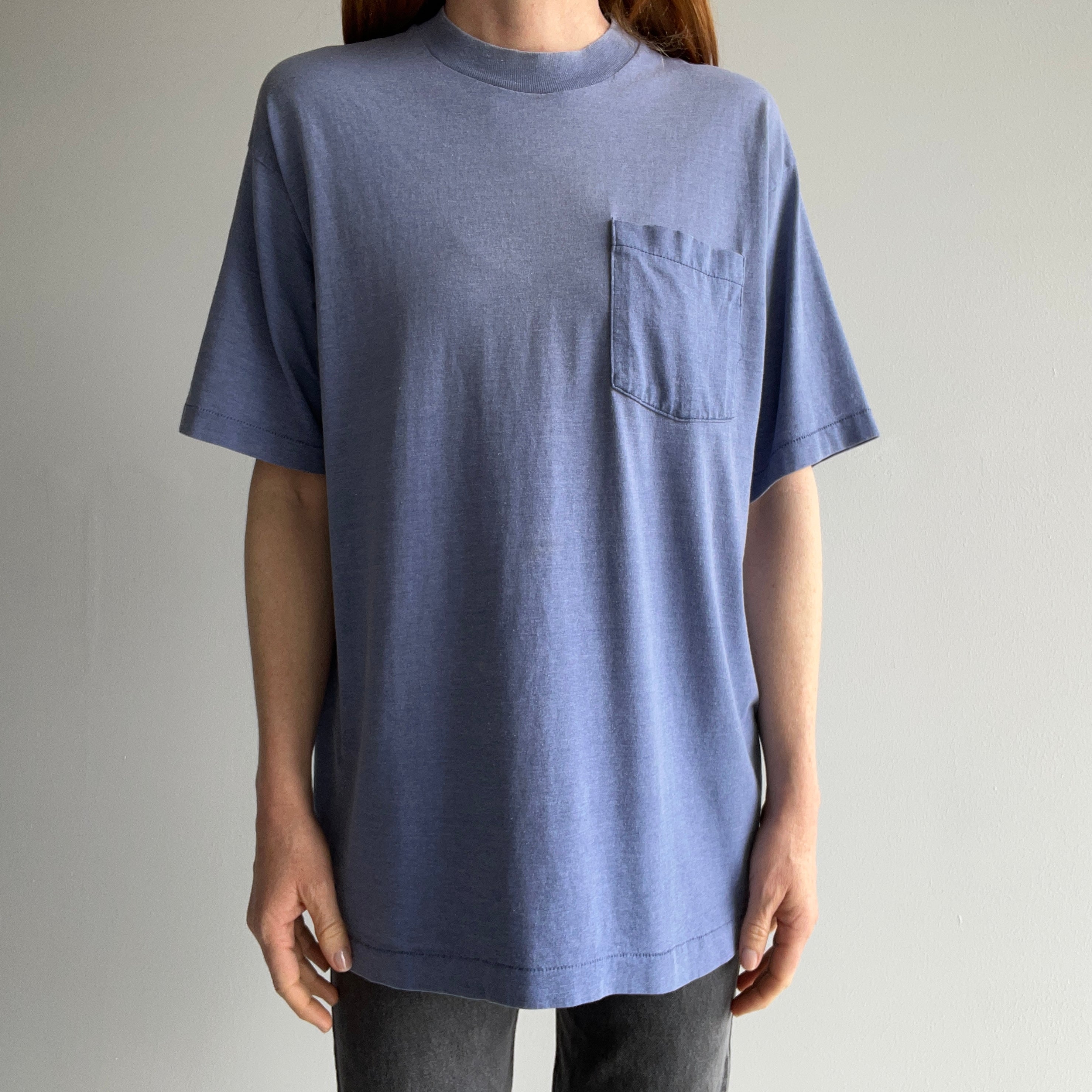 1980/90s Super Sun Faded Single Stitch Selvedge Pocket T-Shirt - YES