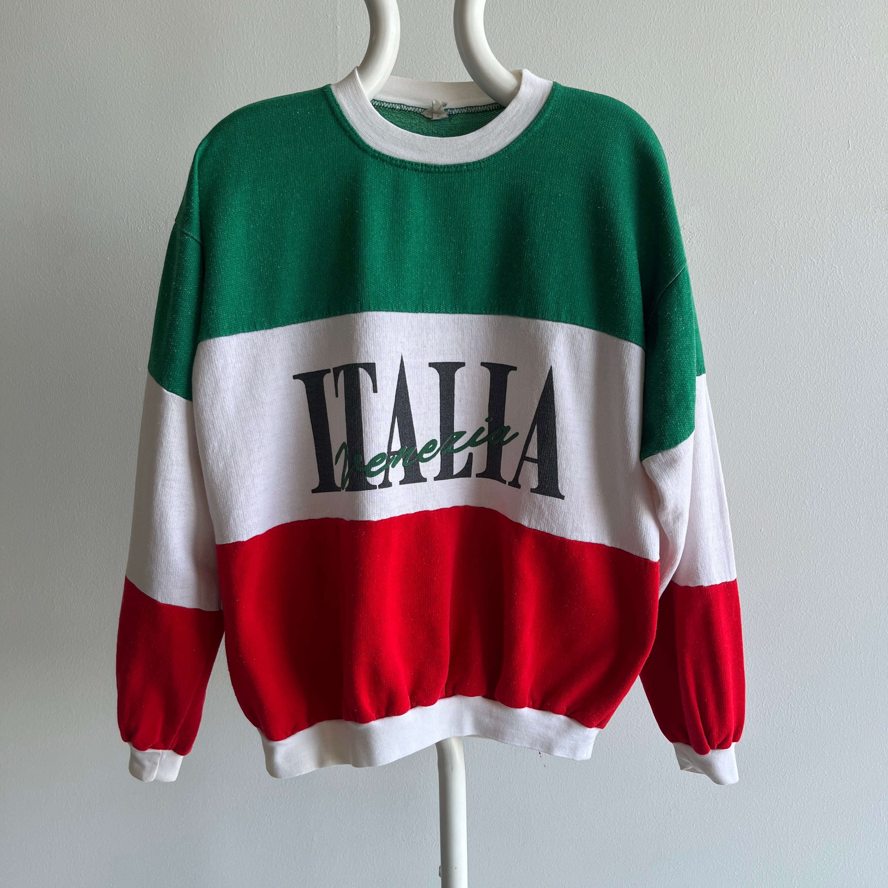 1980s Made in Italy, Italia Color Block Sweatshirt