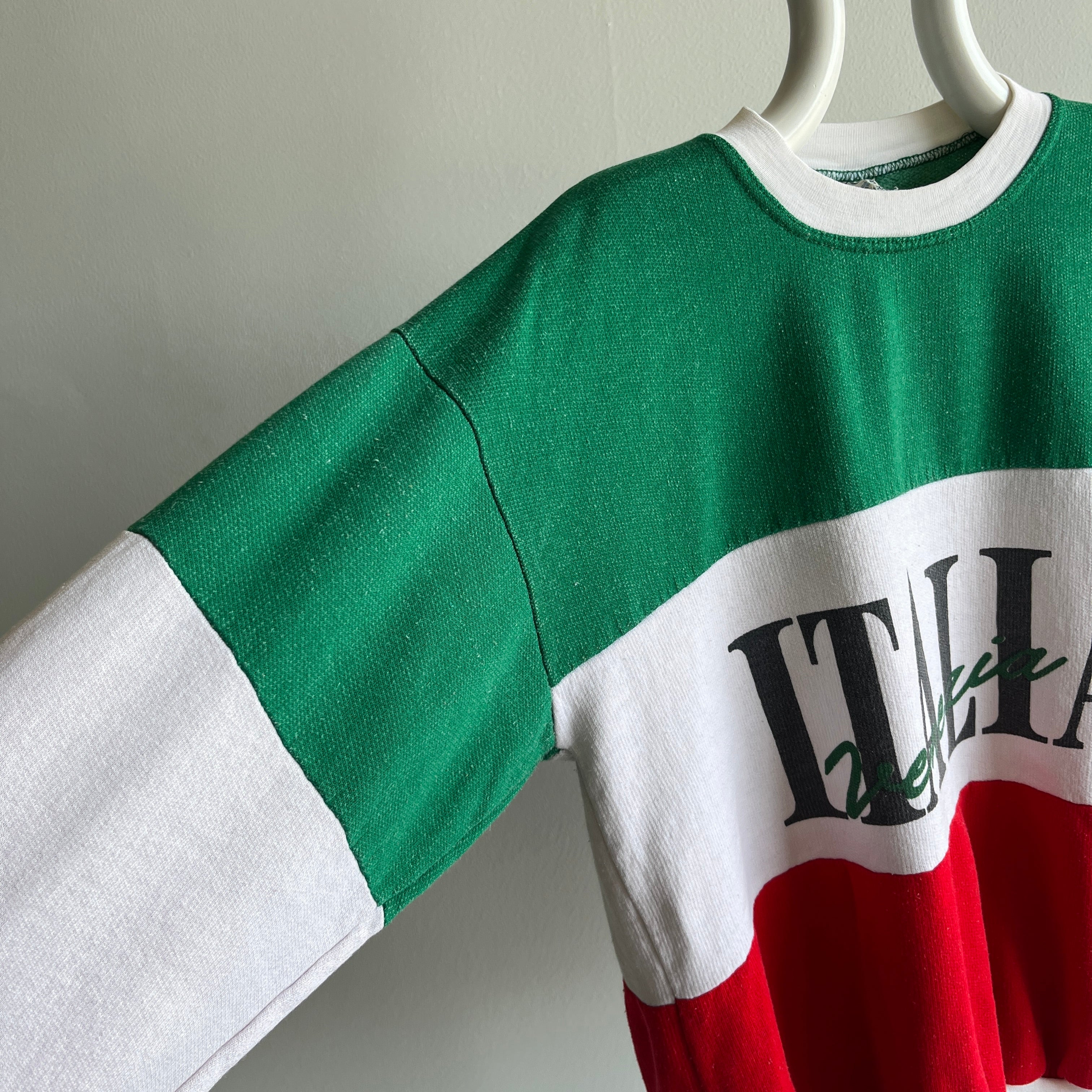 1980s Made in Italy, Italia Color Block Sweatshirt